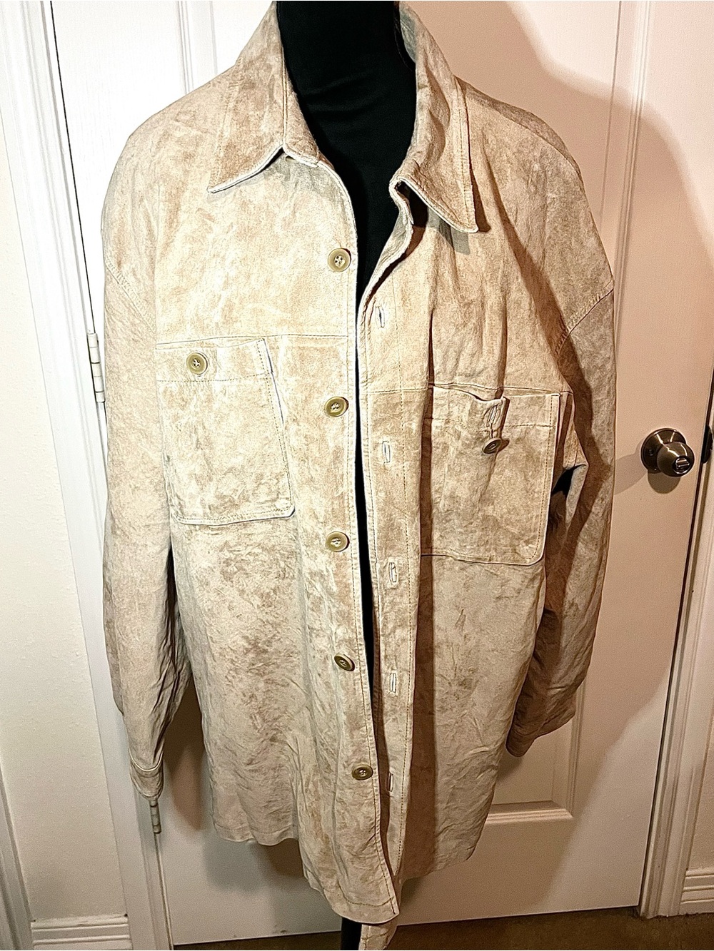 St. John's Bay Beige Suede Shirt Jacket